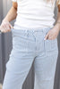 Draw the Line Striped Wide Leg Crop Jeans