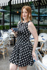 Midnight Confetti Black Polka Dot Sleeveless Mini Dress