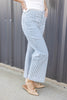 Draw the Line Striped Wide Leg Crop Jeans