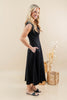 Cool Romance Sleeveless Empire Waist Pleated A-Line Midi Dress