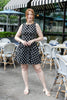 Midnight Confetti Black Polka Dot Sleeveless Mini Dress