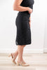 Girls Night Lace Overlay Knee Length Pencil Skirt