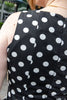 Midnight Confetti Black Polka Dot Sleeveless Mini Dress