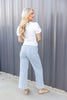 Draw the Line Striped Wide Leg Crop Jeans
