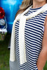 Preppy Princess Navy Striped Sleeveless Mini Dress