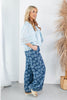 Grow Forward Floral Print Dark Wash Denim Pants