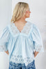 Graceful Luxe Scalloped Eyelet Babydoll Top