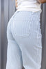 Draw the Line Striped Wide Leg Crop Jeans