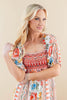 Flirt Alert Puff Sleeve Multi Floral Maxi Dress