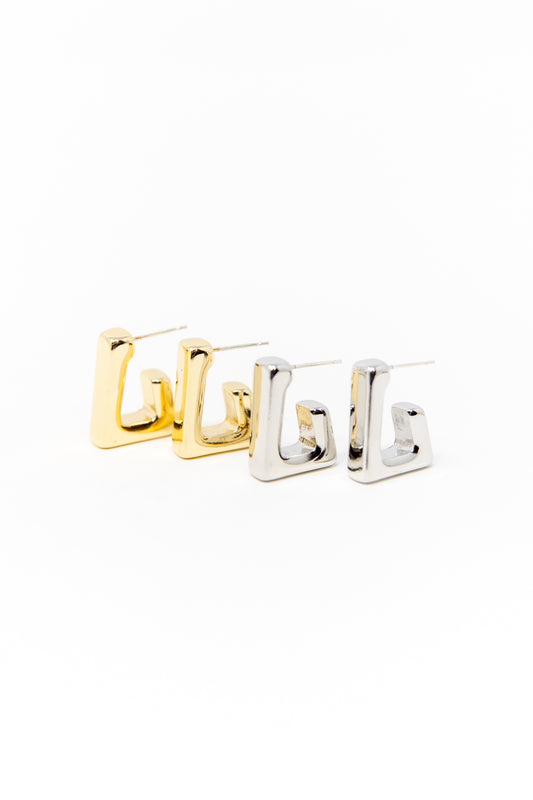 Chic And Bold Mini Square Hoop Earrings