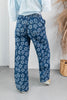 Grow Forward Floral Print Dark Wash Denim Pants