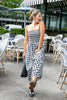 Checkmate Babe Black & White Gingham Strapless Midi Dress