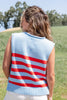 Tidal Twirl Striped Sleeveless Cotton Knit Tank