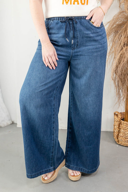 Almost Famous Wide Leg Brushed Denim Jeans
