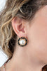 Pearl Fantasy Round Floral Frame Stud Earrings