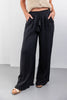Classic Flow Lightweight Black Linen Blend Pants