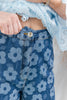 Grow Forward Floral Print Dark Wash Denim Pants