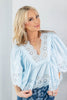 Graceful Luxe Scalloped Eyelet Babydoll Top