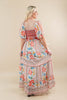 Flirt Alert Puff Sleeve Multi Floral Maxi Dress