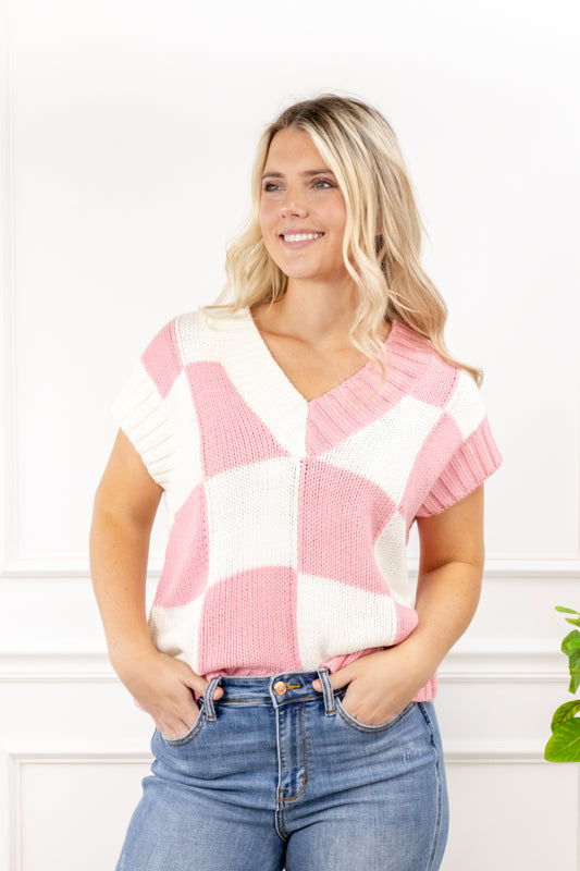 Block Party Checker Knit Sweater