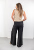 Classic Flow Lightweight Black Linen Blend Pants