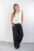 Classic Flow Lightweight Black Linen Blend Pants