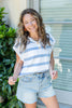 Vivid Vibes Striped Short Sleeve Hoodie