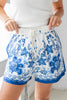 Wild Blues Blue & White Floral Linen Blend Shorts
