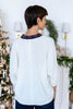 Holly Days Ahead Plaid Trim Dolman Sleeve Top