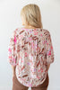 Market Days Pink Watercolor Floral Button Down Blouse
