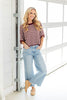 Perfect Match Gingham Crew Neck Short Sleeve Knit Top