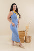 Curve Appeal Horizontal Stripe Sleeveless Fitted Midi Dress