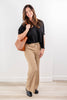 Textured Glam Oversized Cotton Blend V-Neck Blouse