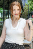Simple Staple U-Neckline Sleeveless Cotton Blend Top