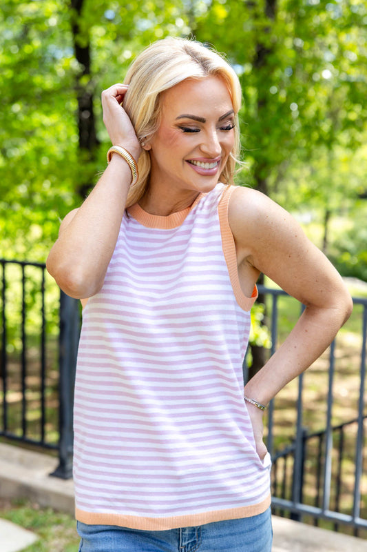 Simply You Striped Sleeveless Top
