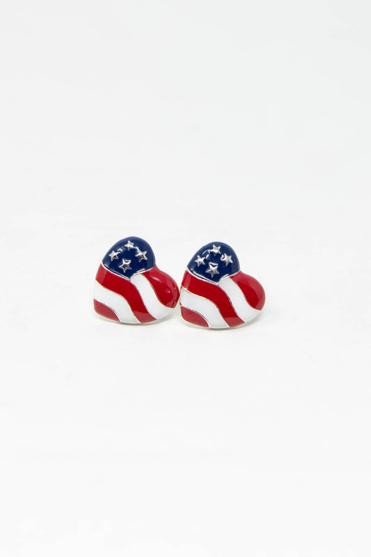 Made with Love American Flag Heart Earrings