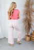 Rosewood Boulevard Striped Pink Rose Relaxed Fit Jeans