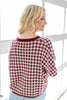 Perfect Match Gingham Crew Neck Short Sleeve Knit Top