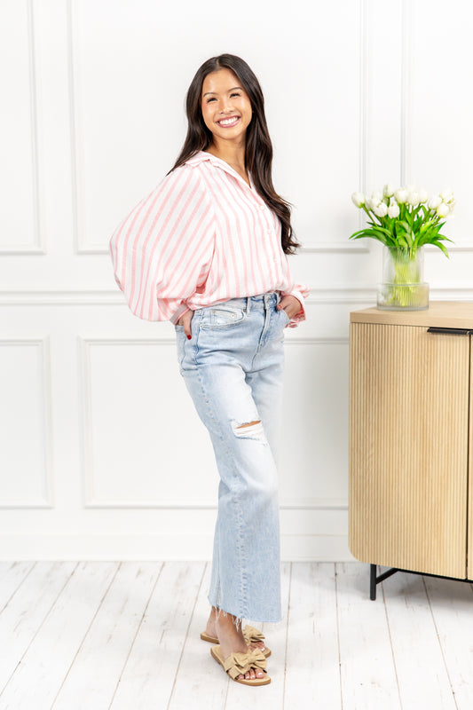 Marina Breeze Bubble Sleeve Blouse