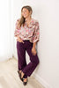Grape Expectations Wide Leg Plum Patch Pocket Jeans