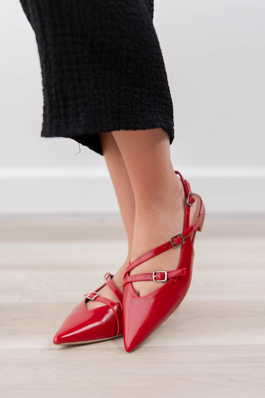 Fashion Week Strappy Pointed Toe Slingback Flats