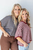 Perfect Match Gingham Crew Neck Short Sleeve Knit Top
