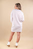 Line & Shine Striped Collared Top And Skirt Set