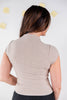 Forever Cozy Cap Sleeve Mock Neck Heathered Knit Top