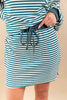 Line & Shine Striped Collared Top And Skirt Set