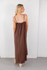 Modern Muse Brown Pintuck Pleated Maxi Dress