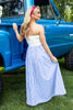 Flirt Theory Striped Strapless Cotton Maxi Dress