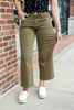 Dirty Martini Wide Leg Crop Olive Jeans *PREORDER*