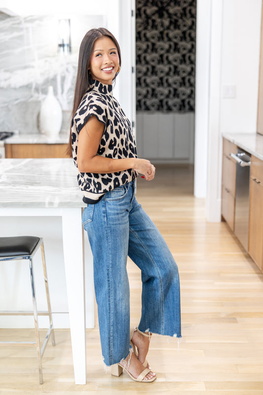 Cool Girl Mid Rise Wide Leg Crop Lovervet Jeans