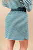 Line & Shine Striped Collared Top And Skirt Set